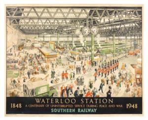 Mc Kie Helen 1889-1957,WATERLOO STATION - PEACE. Southern Railway,1947,Bonhams GB 2020-12-07