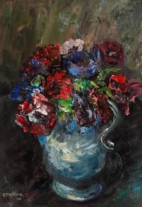 MCALLISTER ELIZABETH 1890-1980,YOUNG  STILL LIFE WITH ANEMONES,1964,McTear's GB 2014-01-30