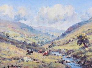 McAULEY Charles J. 1910-1999,CATTLE GRAZING IN THE GLENS,Ross's Auctioneers and values IE 2019-01-16
