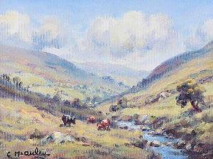 McAULEY Charles J. 1910-1999,CATTLE GRAZING IN THE GLENS,Ross's Auctioneers and values IE 2018-11-07
