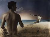 McBEAN Angus 1904-1990,Surrealist beach scene with a male figure,1949,Swann Galleries US 2022-08-18