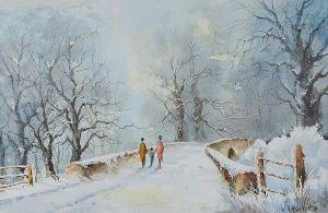 MCCARROLL W.A,WINTER AT BANOGE BRIDGE, RIVER LAGAN,Ross's Auctioneers and values IE 2017-02-01