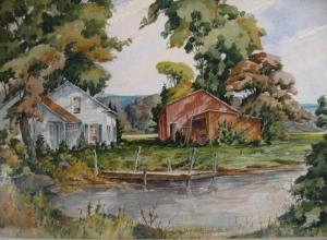 MCCARROLL William R 1900,'House & Barn atWater's Edge',Litchfield US 2008-09-17