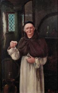 MCCOLVIN John,Full length portrait of a standing monk with a gla,Canterbury Auction 2012-02-14