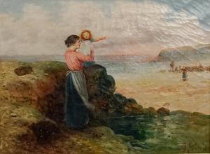 McCOLVIN John 1800-1900,MOTHER AND CHILD BY THE SEA,Potomack US 2020-02-08