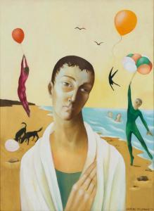 MCCORMARCK Christine 1953,Beach and Balloons,1977,Mossgreen AU 2016-08-28