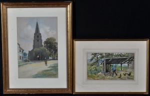 MCCREE SCOTT Thomas 1881-1926,A Normandy Church,1924,Anderson & Garland GB 2018-01-25