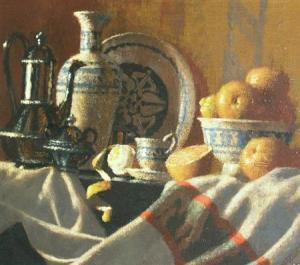 MCCURDY Allen 1933,Still Life with Fruit and Glasswear,William Doyle US 2009-03-11