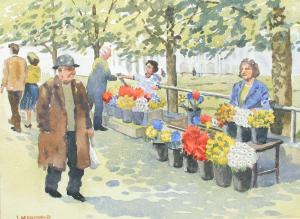 MCDONALD Jim,Flower Sellers at City Hall,Gormleys Art Auctions GB 2016-05-10