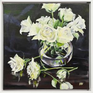 MCDONALD MATHIE HELEN,WHITE ROSES IN VASE,McTear's GB 2023-07-06