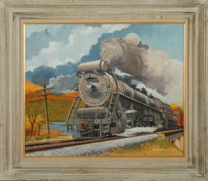 McDONNELL Arch 1909-1978,A locomotive in a fall landscape, depicting Engine,Eldred's US 2009-11-20