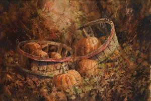 MCELWAIN FRANK 1942,Pumpkins in A Basket,Rachel Davis US 2017-10-21