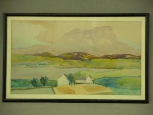 MCGILL JAMES 1924-1938,Farmstead on Lochside with distant mountains,1928,Peter Francis GB 2011-07-19