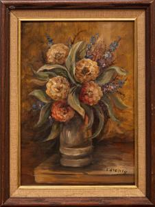 MCGILLIVRAY FLORENCE HELENA 1864-1938,Dahlias and Larkspurs in Vase,Neal Auction Company 2023-07-20