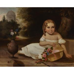 MCGREGOR Edward,CHILD SEATED IN AN ESTATE GARDEN,1847,Waddington's CA 2015-11-09