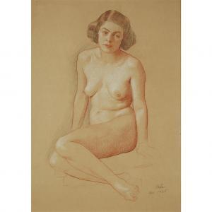 McGregor Paxton William 1869-1941,NUDE IN THOUGHT,1932,Freeman US 2019-07-17