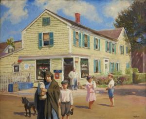 McGregor Paxton William 1869-1941,PROVINCETOWN STREET - THE CORNER GROCERY,Freeman US 2018-12-09