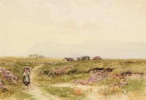 McGUINNESS William Bingham 1849-1928,Carrying Peat in a Bog,Morgan O'Driscoll IE 2023-10-31
