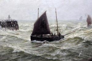 MCINTYRE Joseph W 1866-1888,Fishing boat entering harbour,Gorringes GB 2017-04-25