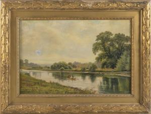 McINTYRE Joseph Wrightson 1841-1897,Figures rowing on a river.,Eldred's US 2019-06-13