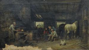 McINTYRE Joseph Wrightson 1841-1897,The Forge,1880,Rogers Jones & Co GB 2020-03-13