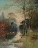 MCINTYRE,River landscape with cattle and angler,Mallams GB 2010-10-13