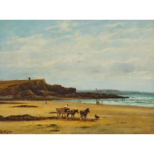 MCINTYRE Robert Finlay 1846-1906,HORSE AND CART BY THE SHORE,Waddington's CA 2023-07-13