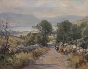 McKELVEY Frank 1895-1974,Figure and Cattle on a Country Road,Adams IE 2024-03-27