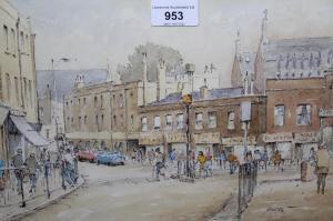 McKENZIE Hugh 1909-2005,street scene with figures,Lawrences of Bletchingley GB 2022-07-19