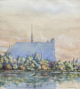 MCKENZIE W.Thompson,Riverside Church in Silhouette,1917,David Duggleby Limited GB 2023-10-21