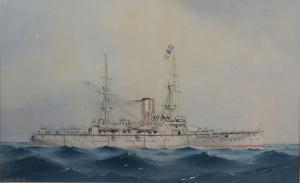 MCKENZIE W.Thompson,Study of a Battleship at Sea,Jacobs & Hunt GB 2021-06-25
