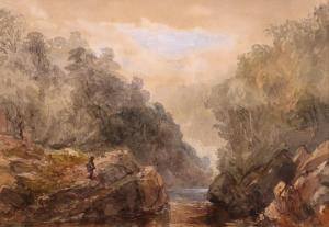 McKEWAN David Hall 1816-1873,Fisherman in a river landscape,Woolley & Wallis GB 2019-03-06