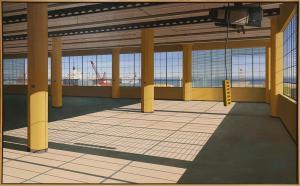 McKinley Tom,Untitled (Warehouse Interior with Views of Ships i,Clars Auction Gallery 2018-09-16