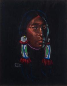 MCLAUGHLIN NANCY 1932-1985,Untitled-Portrait of Blackfoot Warrior,Hindman US 2020-05-11