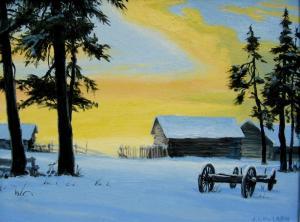 MCLEAN Jack Lee,Winter Sunrise at X Bar J Ranch...north of Kamloop,1973,Westbridge 2019-11-24