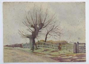 MCLEAN Phyllis 1932,A country path with a willow tree,Claydon Auctioneers UK 2021-08-04