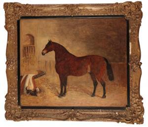 McLEOD John 1800-1800,A horse and terrier in a stable,1887,Duke & Son GB 2021-05-12