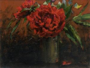 McLOUGHLIN Rosemary 1945,Red Peonies In An Ochre Vase,Adams IE 2008-10-07