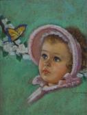 McMAHON Molly 1908,Young girl watching butterfly.,Illustration House US 2007-09-20