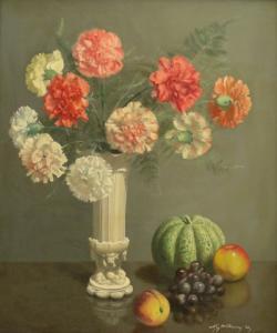 mcmanus a g 1900-1900,Still Life Carnations and Fruit,David Duggleby Limited GB 2009-06-15