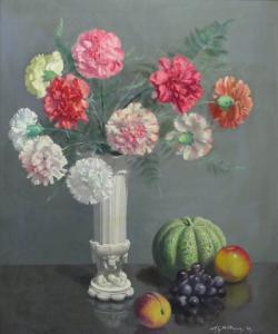 mcmanus a g 1900-1900,Still Life Carnations and Fruit,1962,David Duggleby Limited GB 2009-09-07