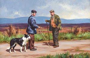 McNaughton Donal 1900-2000,A CHAT IN THE GLENS,Ross's Auctioneers and values IE 2019-12-04
