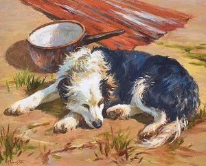 McNaughton Donal 1900-2000,SLEEPING COLLIE,Ross's Auctioneers and values IE 2020-01-29