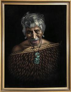 MCPHEE Charles 1910-2002,Old Maori Chief,International Art Centre NZ 2022-04-20