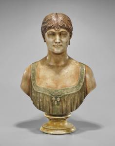 MEAD Larkin Goldsmith 1835-1910,a woman, finely carved and polychrome, wearing an ,Chait 2018-05-20