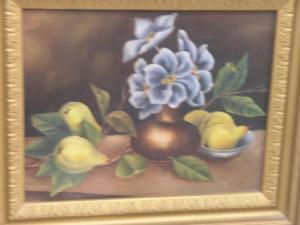MEAD Lewis H,still life pears and flowers on a table,1923,Campbells GB 2011-07-26