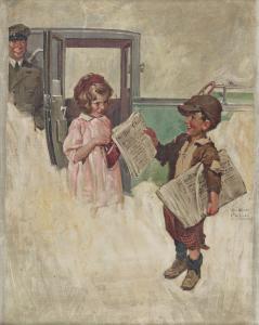 MEADE PRINCE WILLIAM 1893-1951,Little Girl and Newsie,Swann Galleries US 2021-06-24
