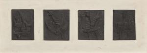 MEADOWS Bernard 1915-2005,Four Small Reliefs on Cock Theme,1952,Freeman US 2024-02-28
