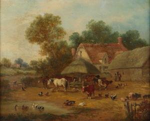 MEADOWS Edwin Long 1854-1901,FARMYARD,1872,Ross's Auctioneers and values IE 2023-12-06