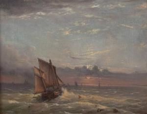 MEADOWS James A 1800,Segelschiffe vor der Küste bei Sonnenuntergang,Palais Dorotheum AT 2011-11-22